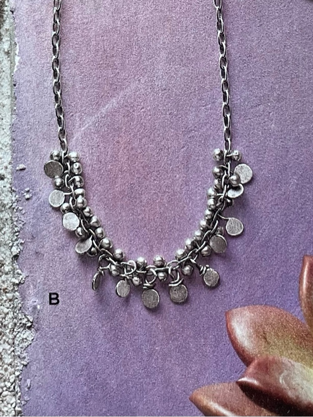 New! Finely Frilled Silver Necklace